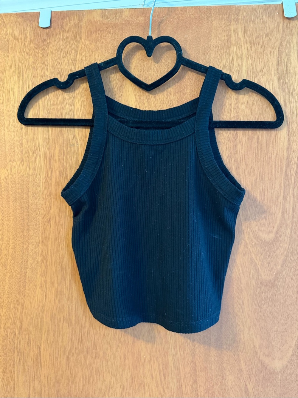 Year of Ours Black Ribbed Cropped Tank